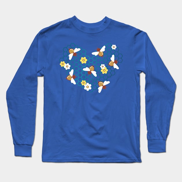 Bees In My Heart Long Sleeve T-Shirt by JFDesign123